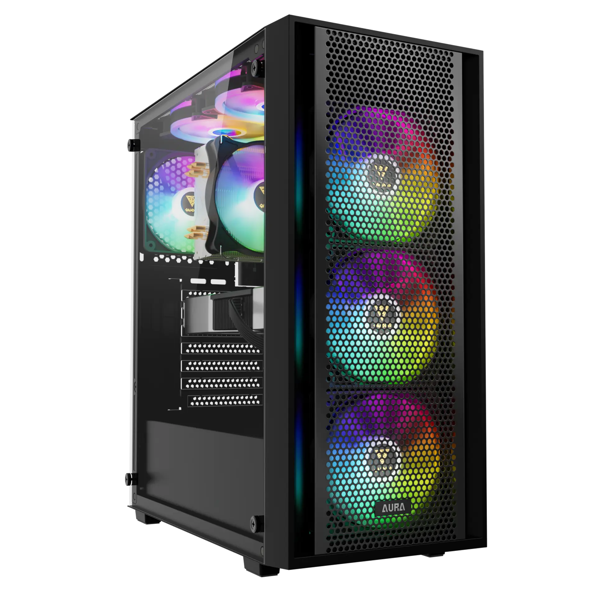 GAMDIAS AURA GC2 Elite 4x ARGB Mid Tower Gaming Case+GAMDIAS HELIOS -750W 80%+ Efficiency PSU