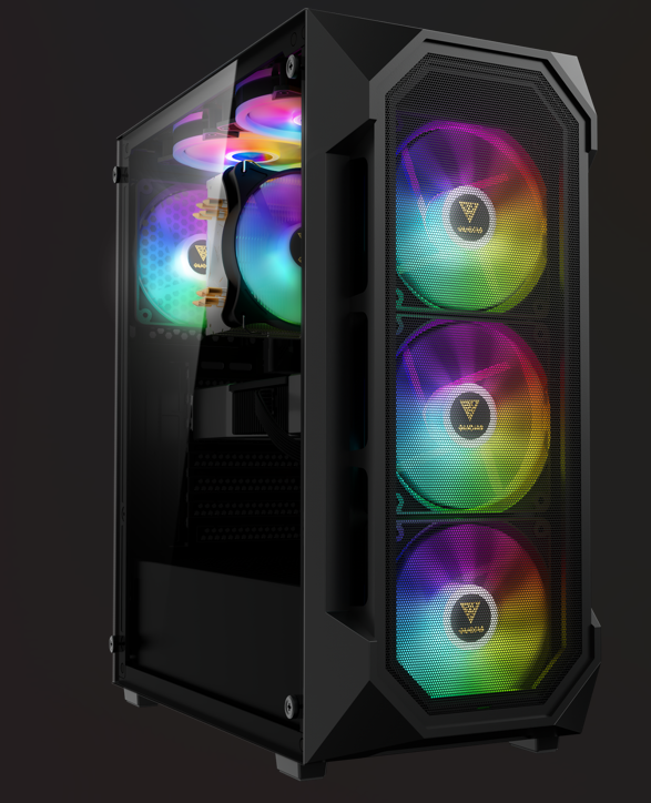 GAMDIAS AURA GC1 Elite 4xFRGB Mid Tower Gaming Case+GAMDIAS HELIOS E1-650W 80%+ Efficiency PSU