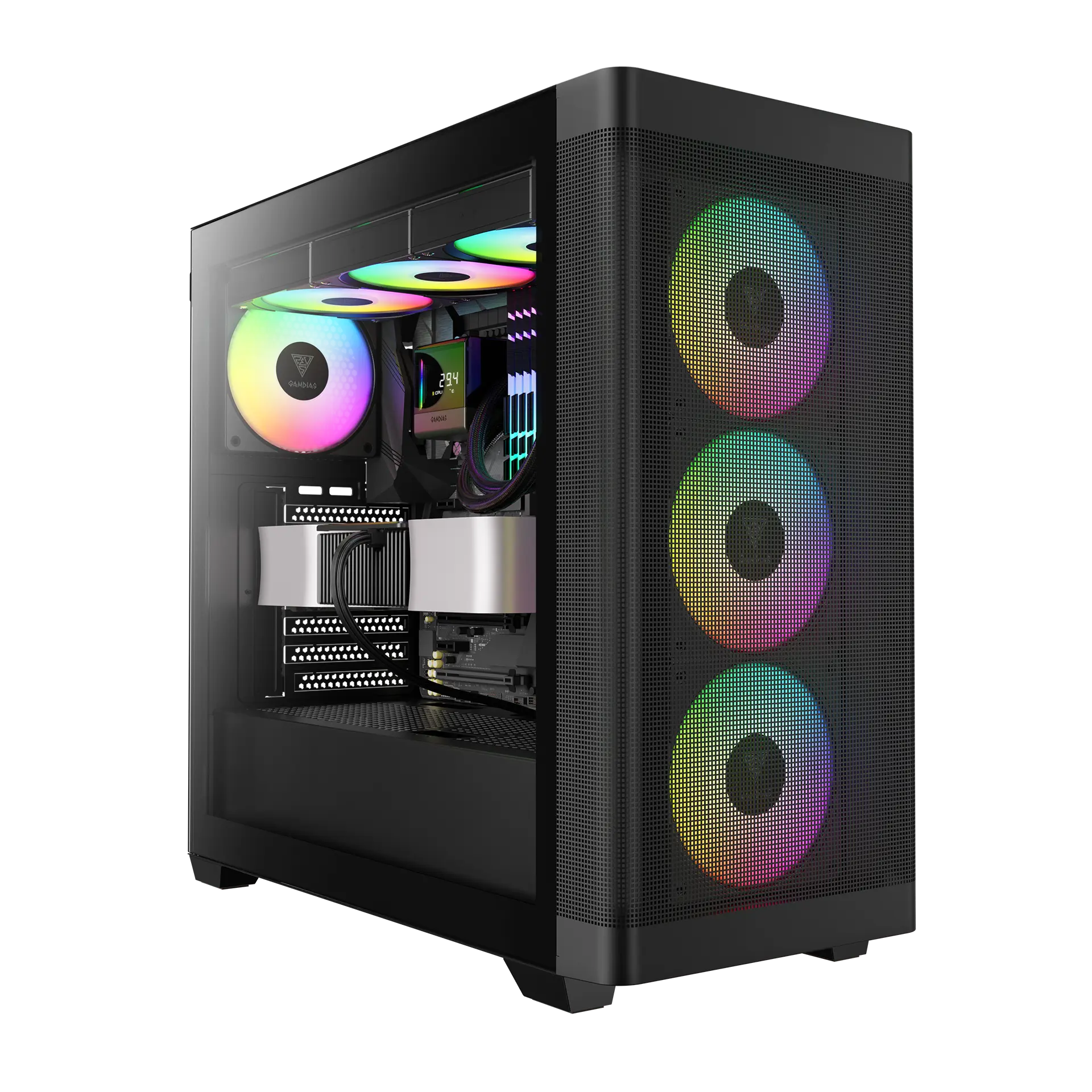 GAMDIAS ATHENA M3 ATX Mid Tower Computer Case Tempered Glass