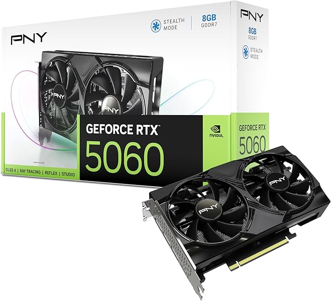 PNY GEFORCE RTX™ 5060 8GB Dual Fan DLSS 4 Graphics Card