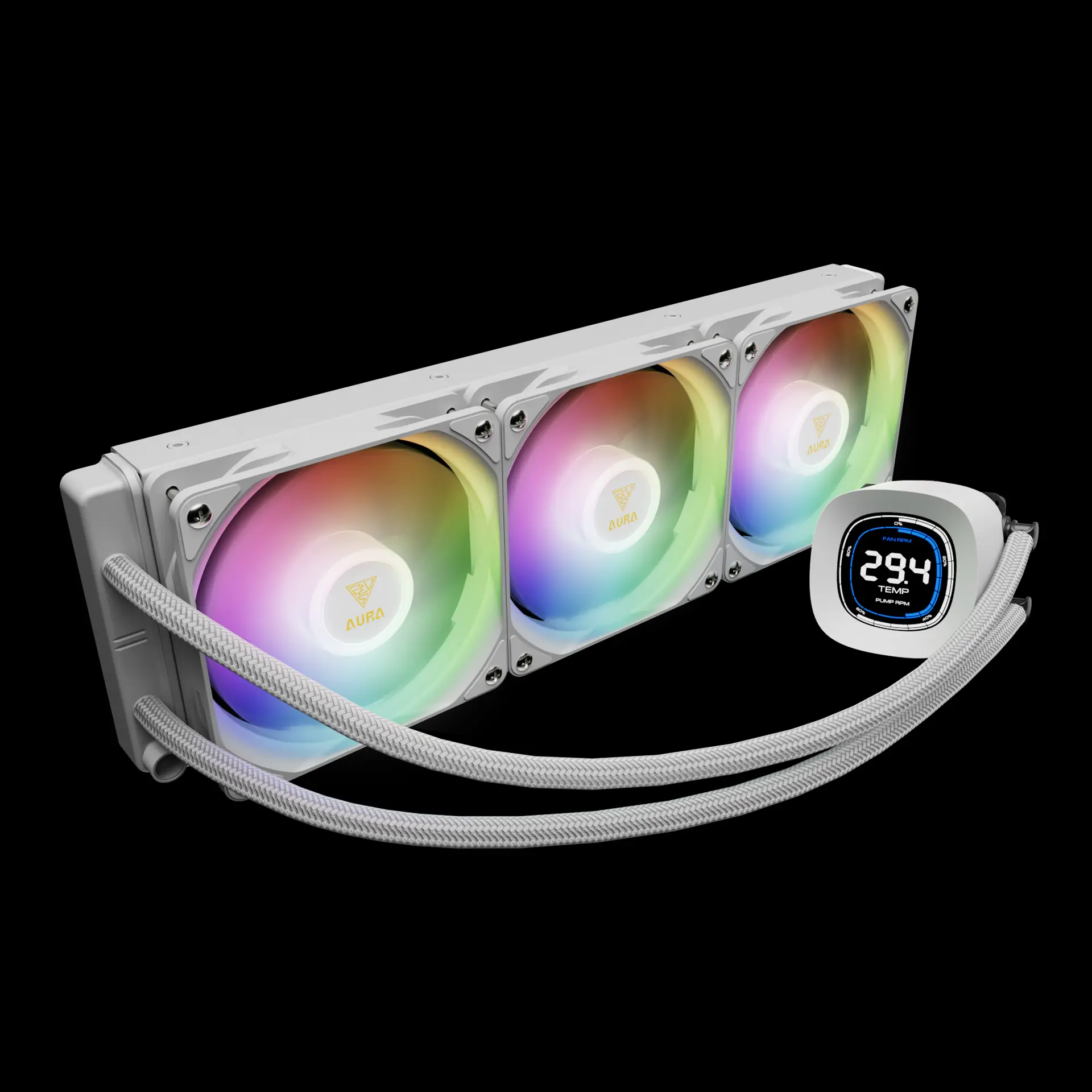 GAMDIAS AURA GL360 Digital White ARGB Liquid CPU Cooler