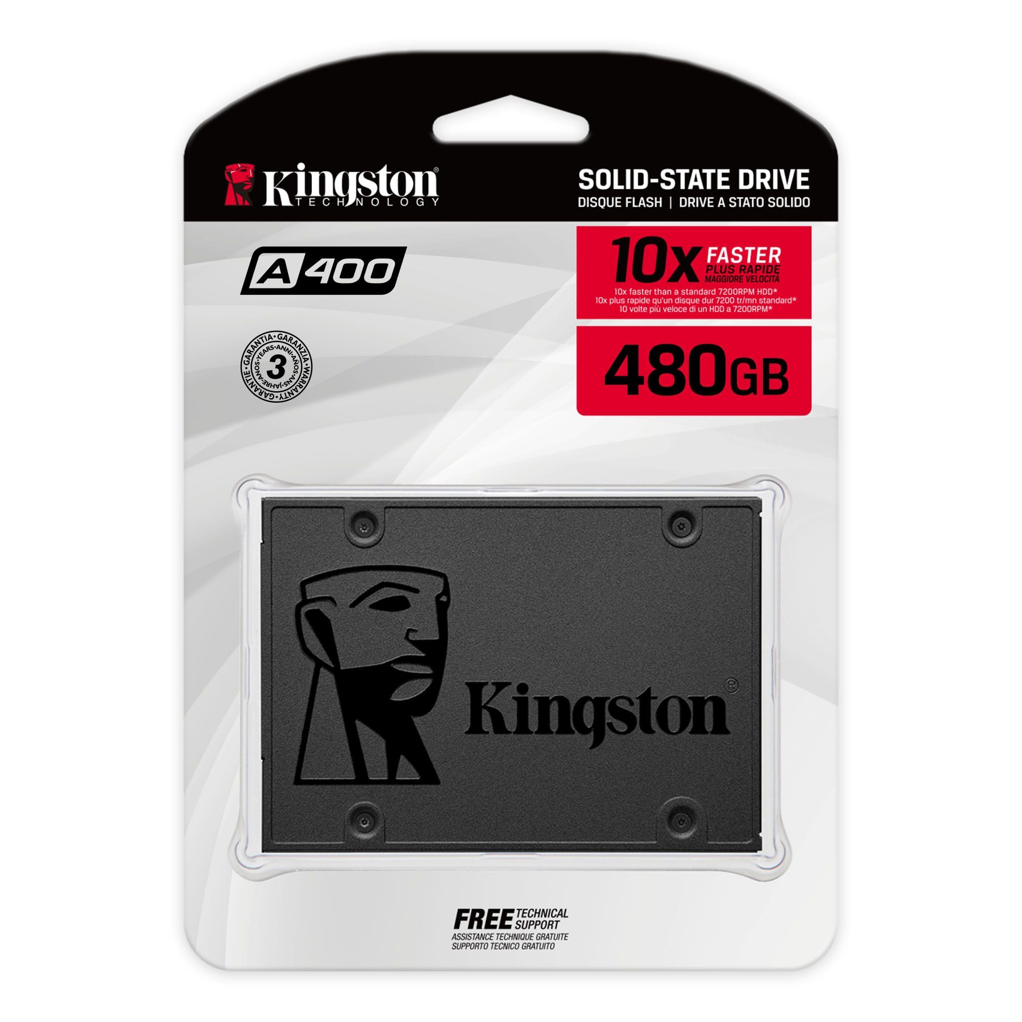 Kingston 480GB A400 Sata 3 2.5 inch Internal Ssd Sa400S37,480G,HDD Replacement for Increase Performa